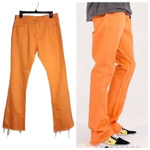 MNML Orange Men's B251 Flare Denim Jeans Men's size 30x32 Button fly